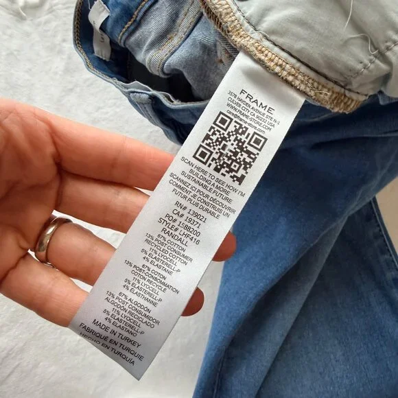 Frame Denim Le High Flare Jeans Light Wash Distressed Hem Size 24 - Picture 6 of 11